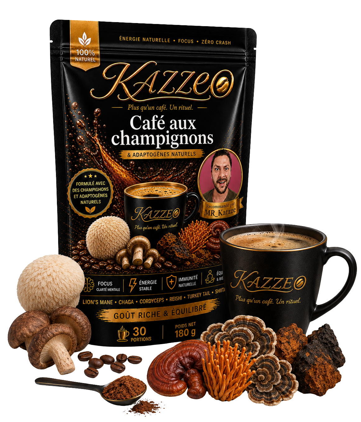 Formule KAZZEO café aux champignons fonctionnels